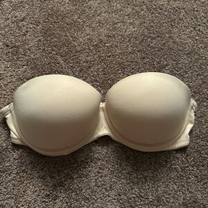 PINK Victoria's Secret Cream Strapless Bra